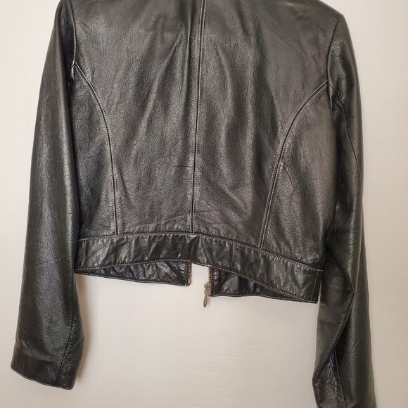 Women’s Vintage Wilsons Leather Cropped Moto Jacket Size M - Picture 3 of 9